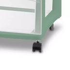 Chariot de rangement large à 3 tiroirs, Vert polyvalent, Tiroirs transparents