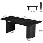 Bureau de direction extra-long de 199,90 cm avec double piètement en bois