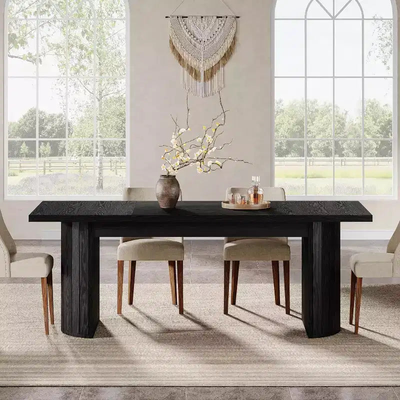 Bureau de direction extra-long de 199,90 cm avec double piètement en bois