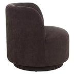 Fauteuil pivotant, structure en bois, revêtement en lin, sans accoudoirs