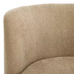 Fauteuil pivotant, structure en bois, revêtement en lin, sans accoudoirs