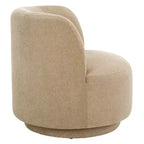 Fauteuil pivotant, structure en bois, revêtement en lin, sans accoudoirs