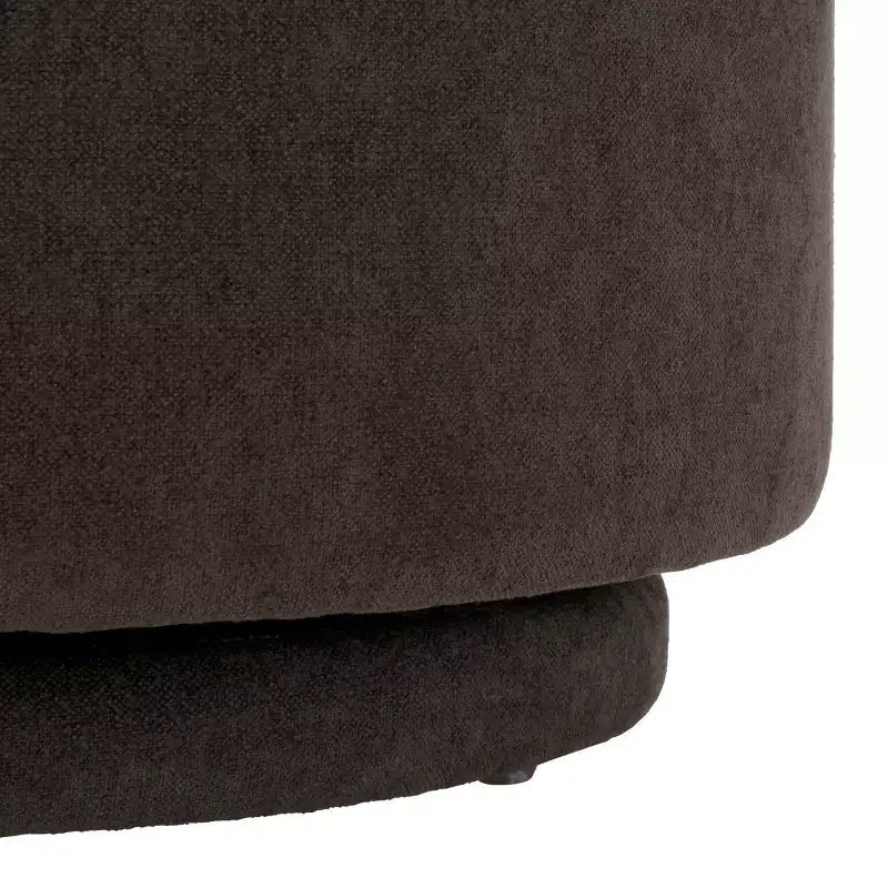 Fauteuil pivotant, structure en bois, revêtement en lin, sans accoudoirs