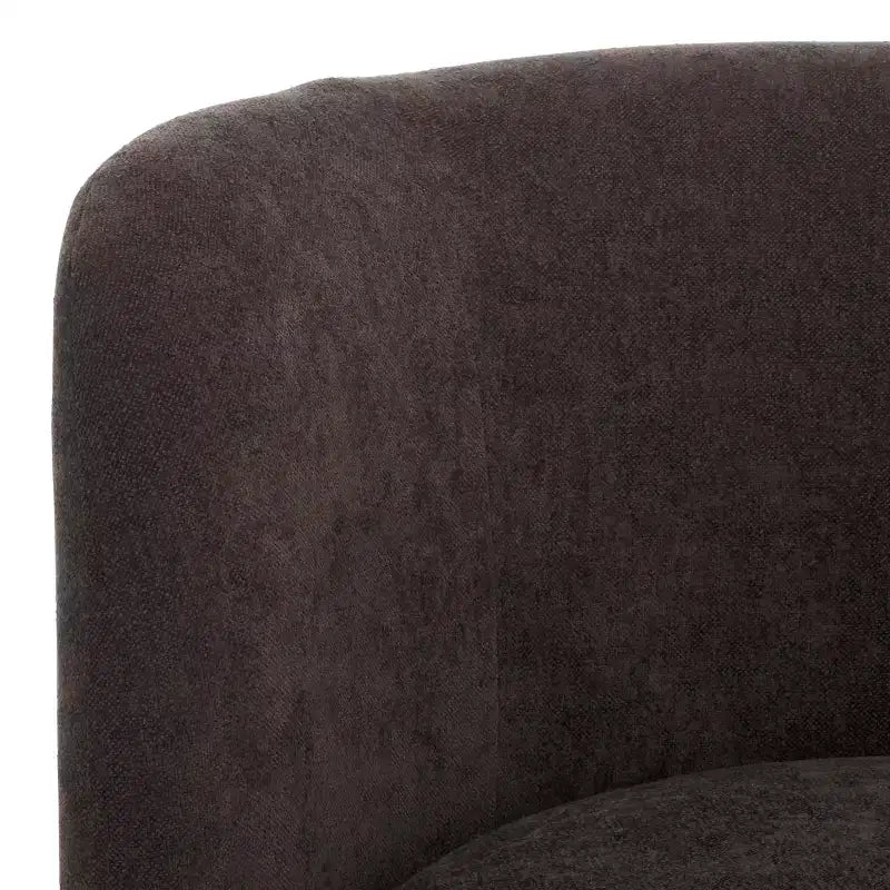 Fauteuil pivotant, structure en bois, revêtement en lin, sans accoudoirs