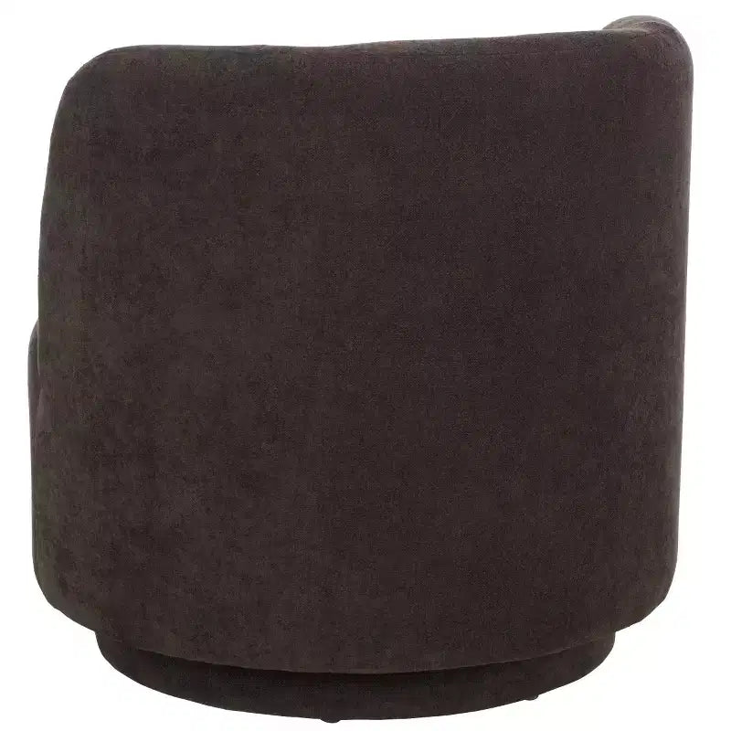 Fauteuil pivotant, structure en bois, revêtement en lin, sans accoudoirs