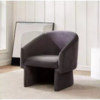 Fauteuil d'appoint dossier incurvé, structure en bois, revêtement en polyester, vert forêt