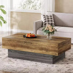 Table basse rustique en bois de 55 pouces pour salon et bureau