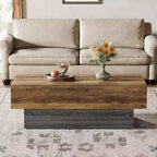 Table basse rustique en bois de 55 pouces pour salon et bureau