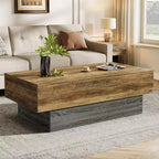 Table basse rustique en bois de 55 pouces pour salon et bureau