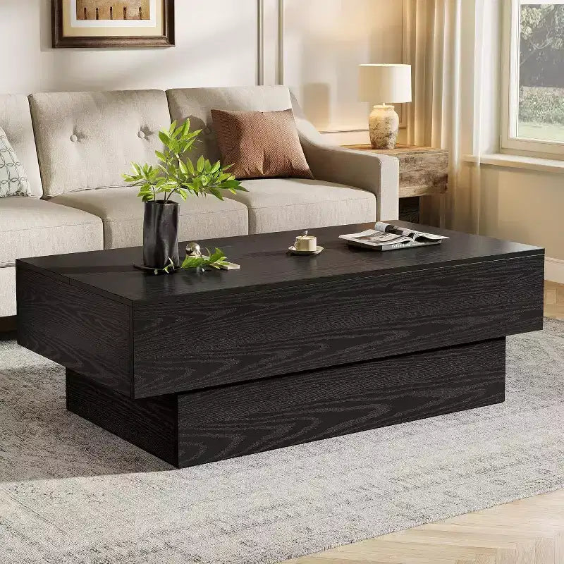 Table basse rustique en bois de 55 pouces pour salon et bureau