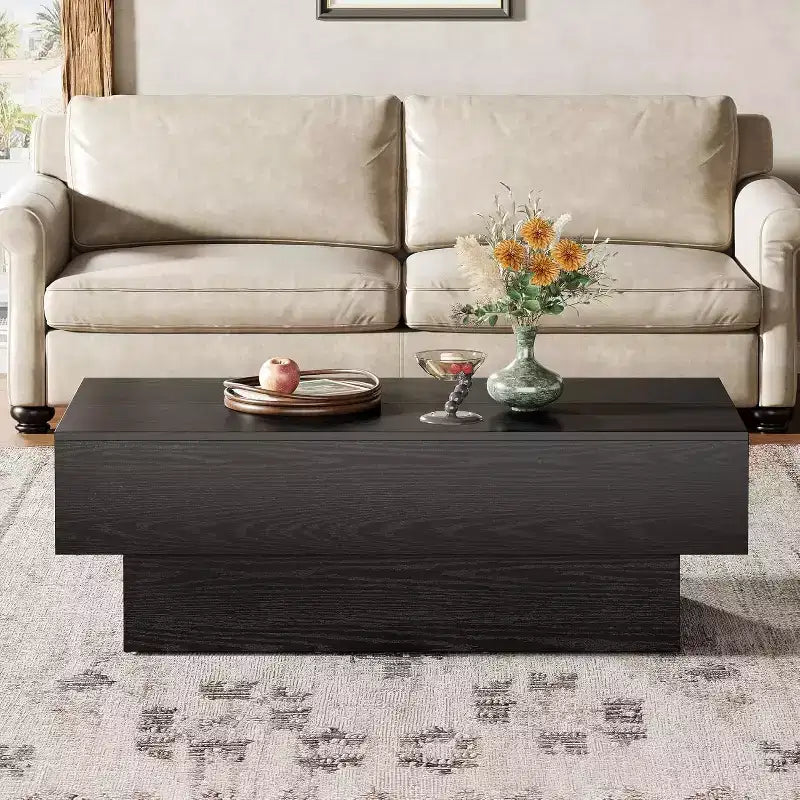 Table basse rustique en bois de 55 pouces pour salon et bureau
