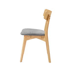 Chaises de salle à manger en tissu rembourré en hévéa de style Mid-Century, lot de 4