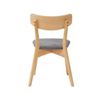 Chaises de salle à manger en tissu rembourré en hévéa de style Mid-Century, lot de 4