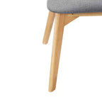 Chaises de salle à manger en tissu rembourré en hévéa de style Mid-Century, lot de 4