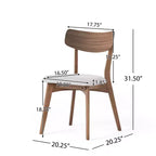 Chaises de salle à manger en tissu rembourré en hévéa de style Mid-Century, lot de 4