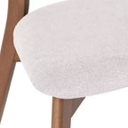 Chaises de salle à manger en tissu rembourré en hévéa de style Mid-Century, lot de 4