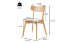 Chaises de salle à manger en tissu rembourré en hévéa de style Mid-Century, lot de 4