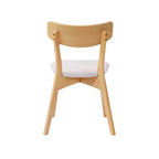 Chaises de salle à manger en tissu rembourré en hévéa de style Mid-Century, lot de 4