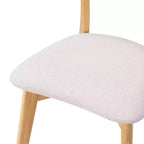 Chaises de salle à manger en tissu rembourré en hévéa de style Mid-Century, lot de 4