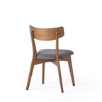 Chaises de salle à manger en tissu rembourré en hévéa de style Mid-Century, lot de 4