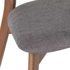 Chaises de salle à manger en tissu rembourré en hévéa de style Mid-Century, lot de 4