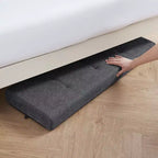 Banc de rangement pliant capitonné en lin de 43 pouces avec pieds