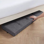Banc de rangement pliant capitonné en lin de 43 pouces avec pieds