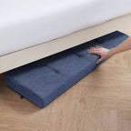 Banc de rangement pliant capitonné en lin de 43 pouces avec pieds