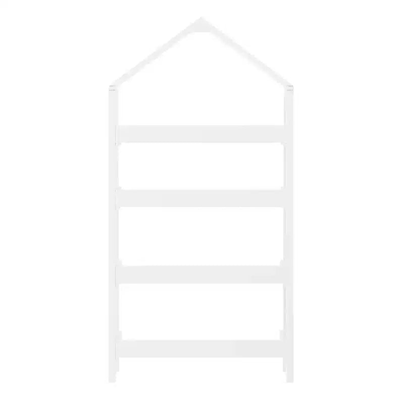 Étagère à livres ouverte en bois pour enfants avec plateau triangulaire, 4 étagères, pieds carrés