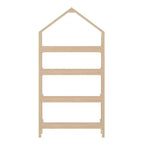 Étagère à livres ouverte en bois pour enfants avec plateau triangulaire, 4 étagères, pieds carrés