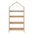 Étagère à livres ouverte en bois pour enfants avec plateau triangulaire, 4 étagères, pieds carrés