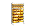 Unité de stockage en acier à 8 niveaux et 24 bacs, 91,4 cm x 36,2 cm x 161,3 cm