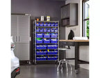 Unité de stockage en acier à 8 niveaux et 24 bacs, 91,4 cm x 36,2 cm x 161,3 cm