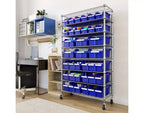 Unité de stockage en acier à 8 niveaux et 24 bacs, 91,4 cm x 36,2 cm x 161,3 cm