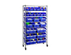Unité de stockage en acier à 8 niveaux et 24 bacs, 91,4 cm x 36,2 cm x 161,3 cm