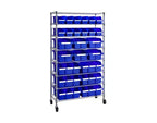 Unité de stockage en acier à 8 niveaux et 24 bacs, 91,4 cm x 36,2 cm x 161,3 cm
