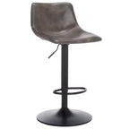 Tabouret de bar réglable, structure en fer, revêtement PU, pivotant avec repose-pieds