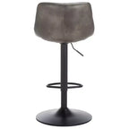 Tabouret de bar réglable, structure en fer, revêtement PU, pivotant avec repose-pieds