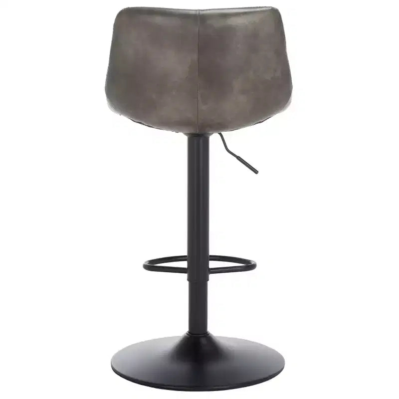 Tabouret de bar réglable, structure en fer, revêtement PU, pivotant avec repose-pieds
