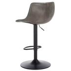 Tabouret de bar réglable, structure en fer, revêtement PU, pivotant avec repose-pieds