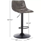 Tabouret de bar réglable, structure en fer, revêtement PU, pivotant avec repose-pieds