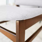 Chaises de salle à manger capitonnées en bois massif et tissu, style Mid-Century, lot de 2