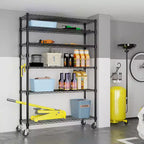 Étagère de 46 po de large, réglable en hauteur, avec roues, 6 tablettes