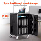 Chariot de recharge mobile pour 32 appareils, jusqu'à 15,6 pouces, bureau et salle de classe