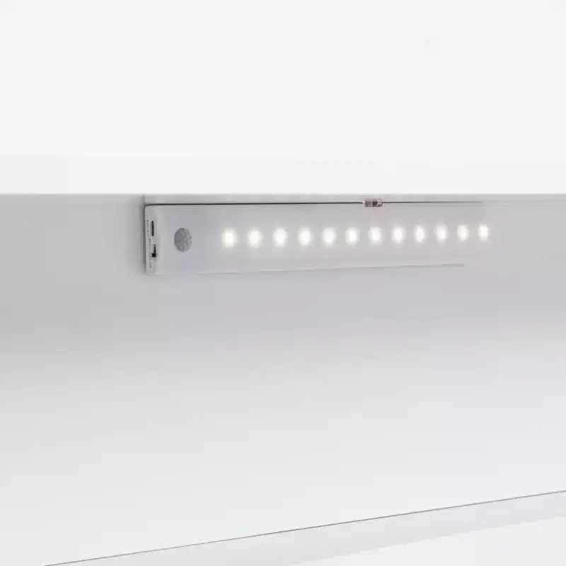 Lit en bois Twin Pine avec tête de lit bibliothèque et LED à détecteur de mouvement, barrières réglables, lit pour enfant