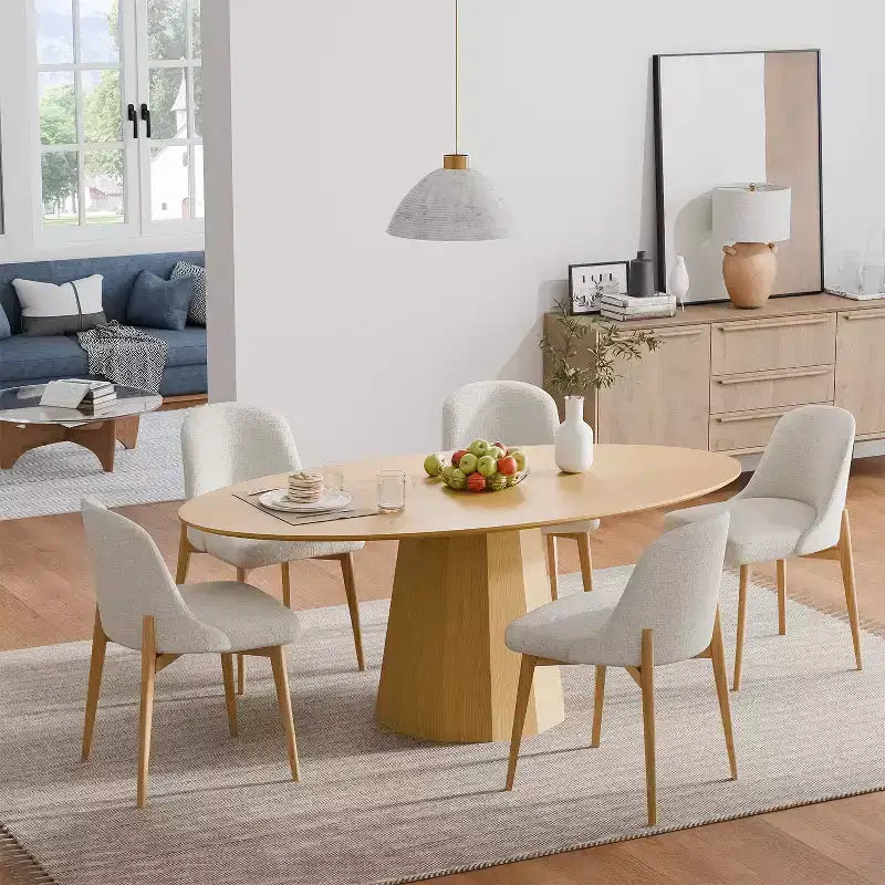 Table à manger ronde en bois massif de 67 pouces de style nordique, grande table ronde moderne et simple pour restaurant à domicile, design de luxe léger.