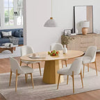 Table à manger ronde en bois massif de 67 pouces de style nordique, grande table ronde moderne et simple pour restaurant à domicile, design de luxe léger.
