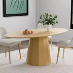 Table à manger ronde en bois massif de 67 pouces de style nordique, grande table ronde moderne et simple pour restaurant à domicile, design de luxe léger.