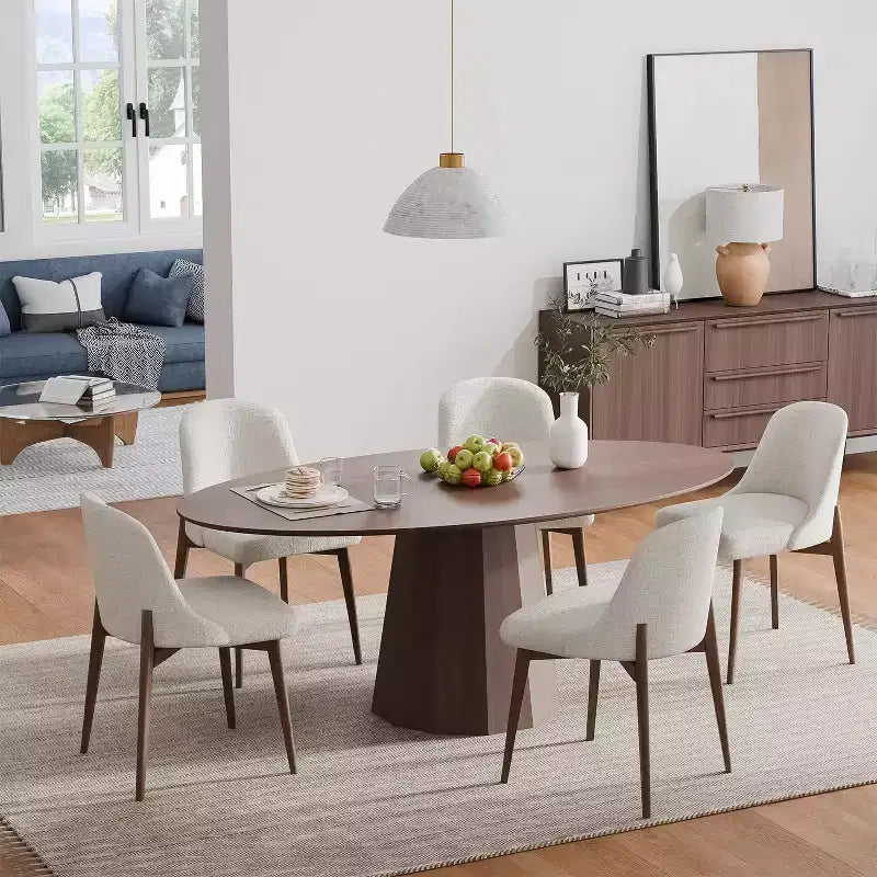 Table à manger ronde en bois massif de 67 pouces de style nordique, grande table ronde moderne et simple pour restaurant à domicile, design de luxe léger.