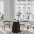 Table à manger ronde en bois massif de 67 pouces de style nordique, grande table ronde moderne et simple pour restaurant à domicile, design de luxe léger.